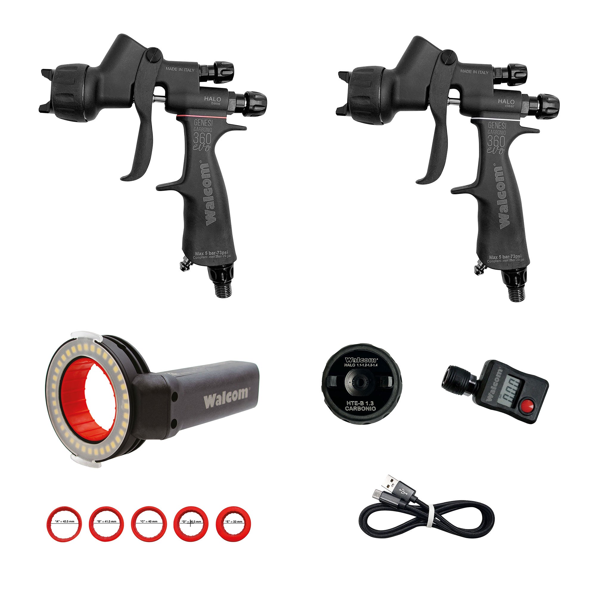KIT SPRAYGUN & LIGHT+ 2 EVO HALO C 1.2+ HALO B 1.2 + CMP12